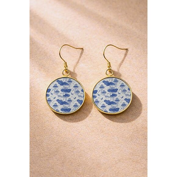 Jewelry - Chinese Lotus Motif Ginger Eva Circular Earrings